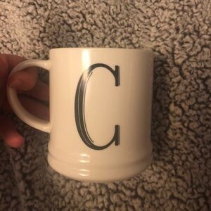 Target White and Black Monogram Mug
